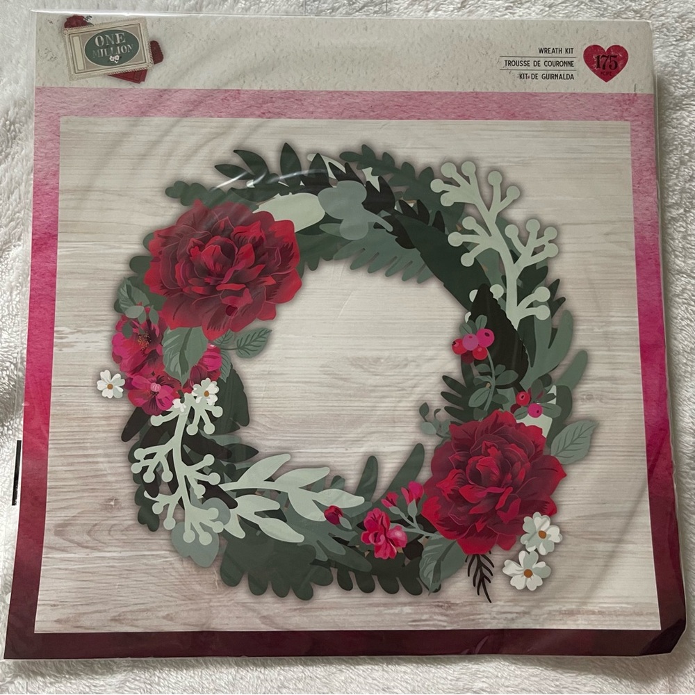 Wreath Kit - Red and Green Holiday Paper Craft Wreath.
